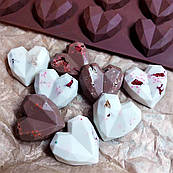 Форма для цукерок силікон Сердечка Оригамі 15 шт