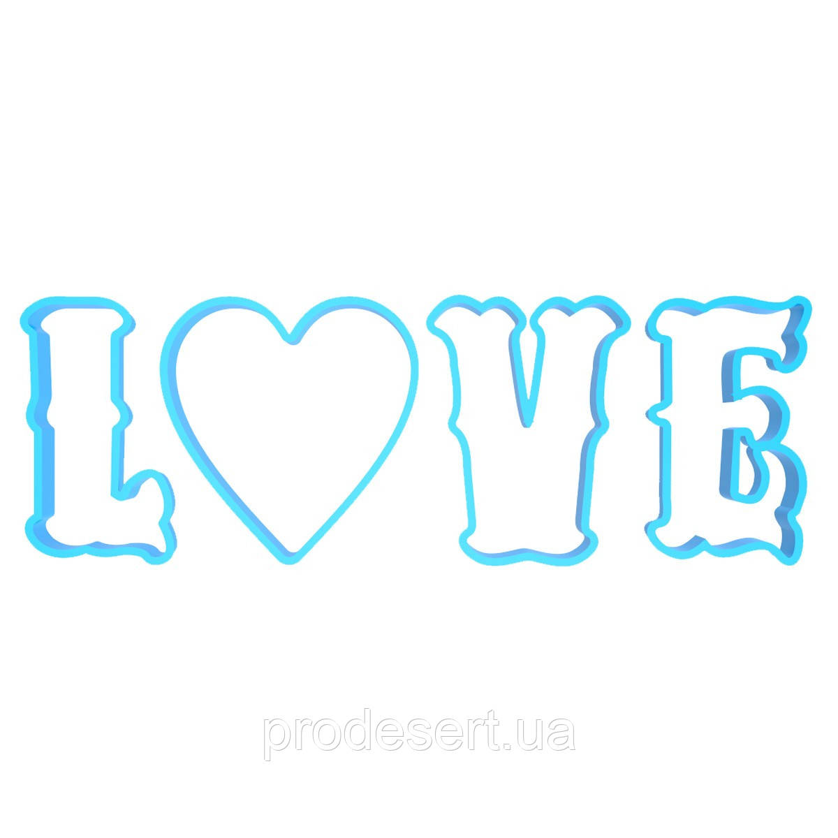 Набір вирубок для пряників Love ажур 7 см (3D)
