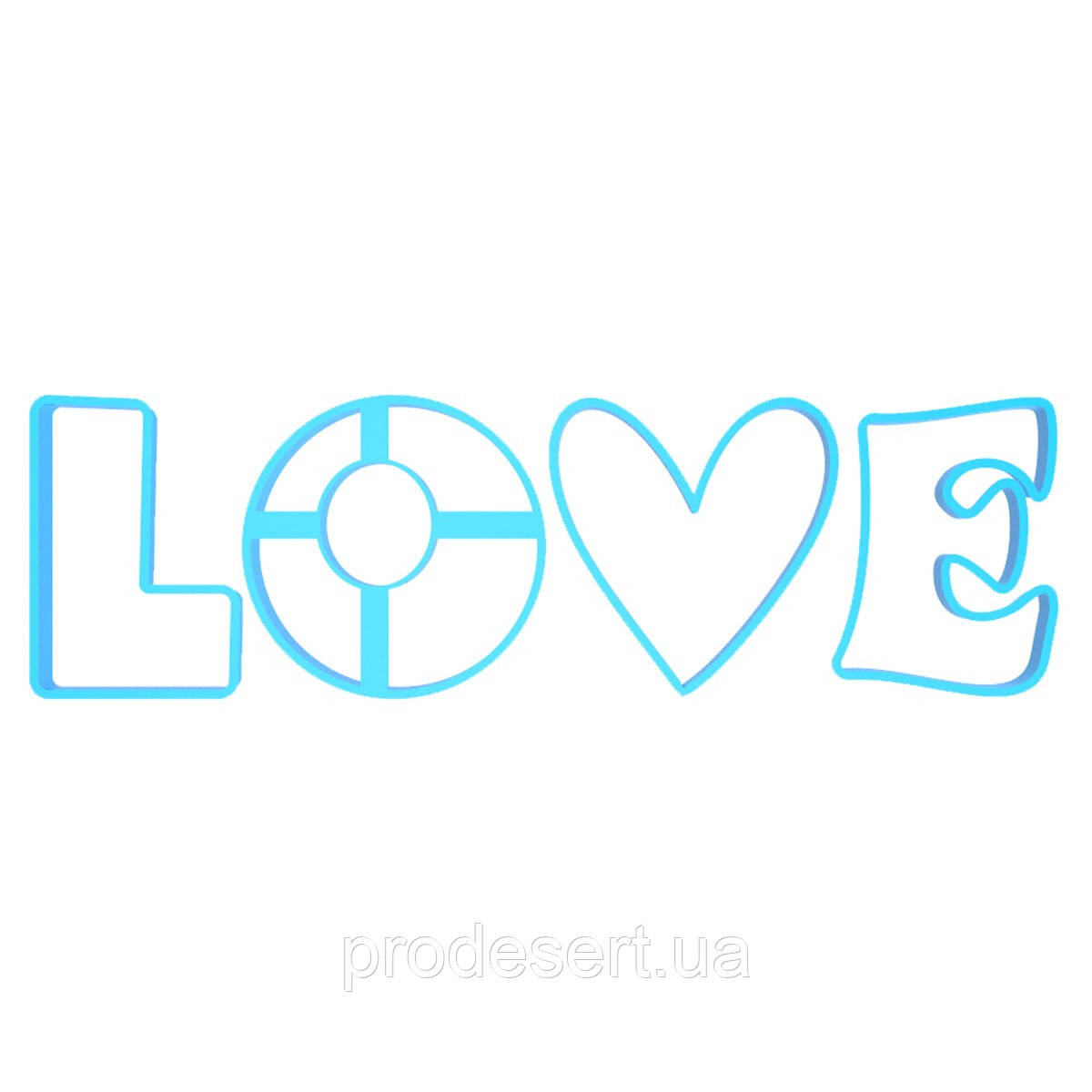 Набір вирубок для пряників Love 7,5 см (3D), фото 1