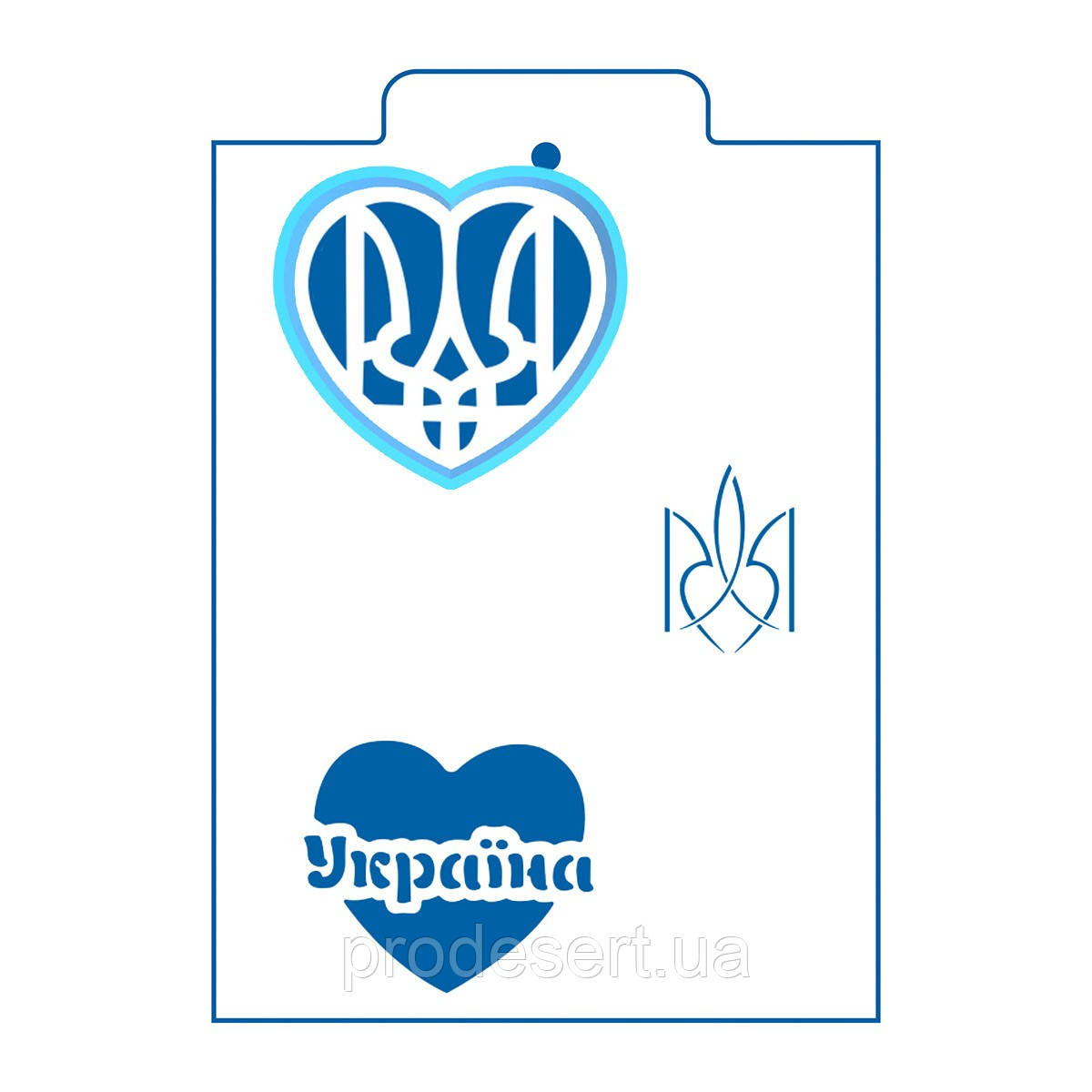 Серце України вирубування з трафаретом 6,5*7,3 см (TR-2)