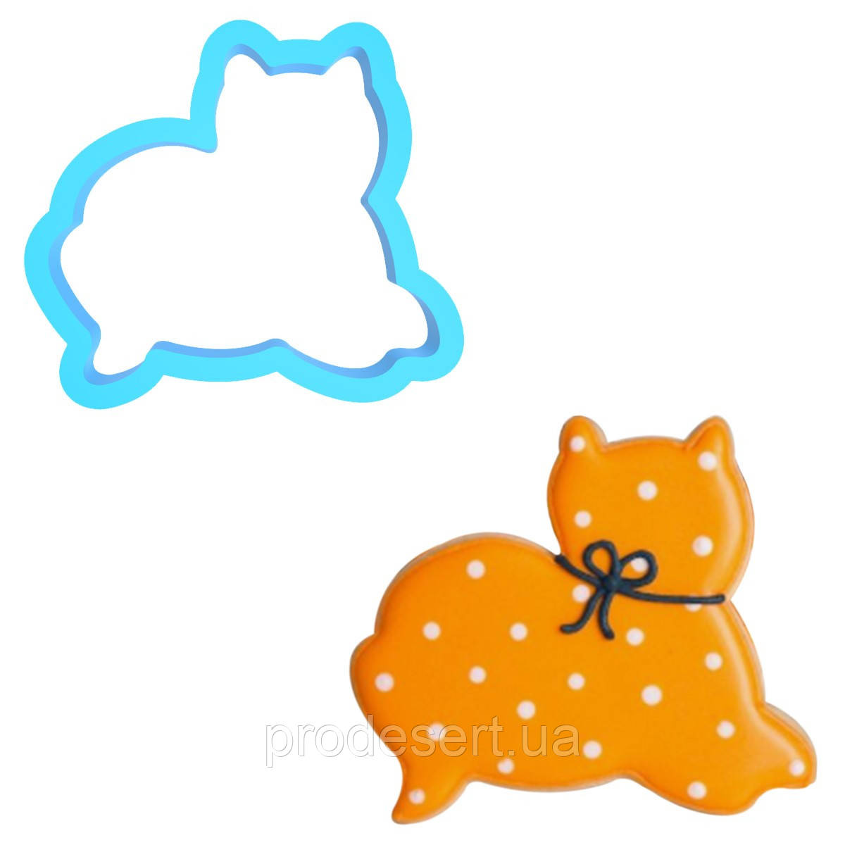 Вирубка для пряників Котик 7*8 см (3D)