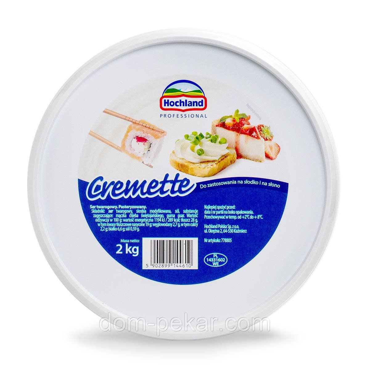 Крем-сир Cremette Hohland Professional (Польща), 2 кг