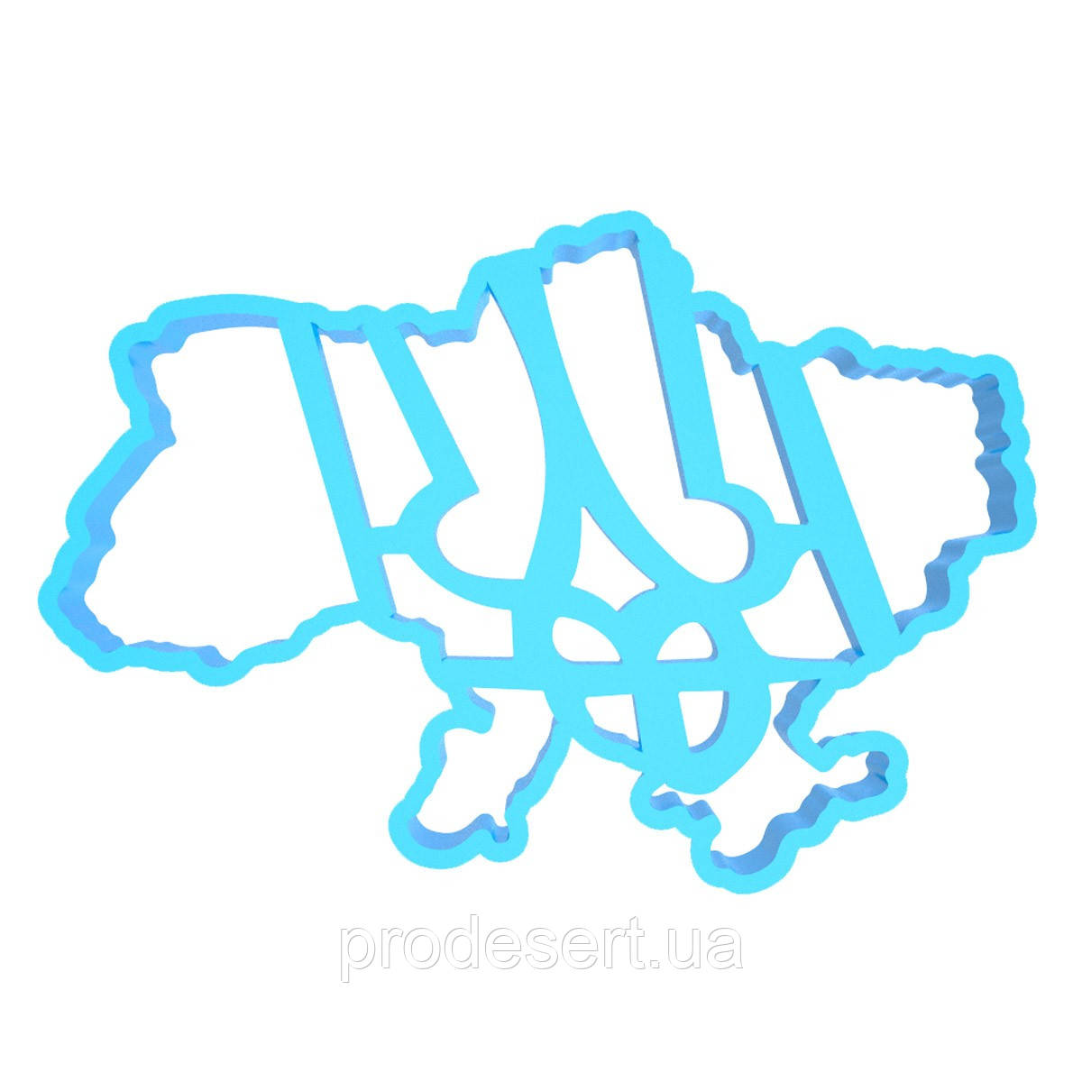 Вирубка для пряників Мапа України з гербом 8*12 см (3D)