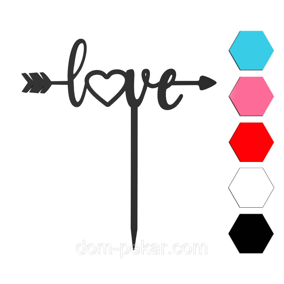 Love топер для торта 4,7*13 см (3D)