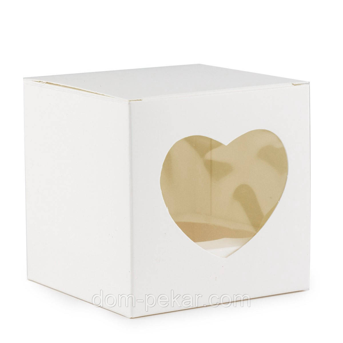 Упаковка на 1 капкейк 90*90*90 мм Біле Серце