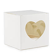 Упаковка на 1 капкейк 90*90*90 мм Біле Серце
