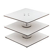 Кубик Рубіка підставка для торта 20*20 см 3 яруси білий ДВП