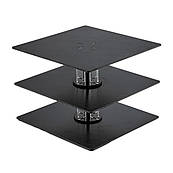 Кубик Рубіка підставка для торта 20*20 см 3 яруси чорний ДВП