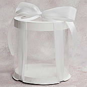 Коробка Тубус d120, H130 біла з прозорою кришкою