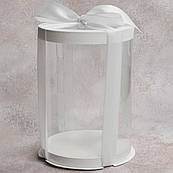 Коробка Тубус d120, H170 біла з прозорою кришкою