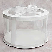 Коробка Тубус d250, H150 біла з прозорою кришкою