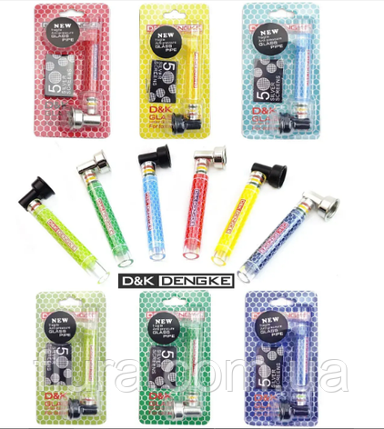 Скляна трубка D&K DENGKE DK8821D 9.5 см + фільтри / Трубка зі скла, фото 1