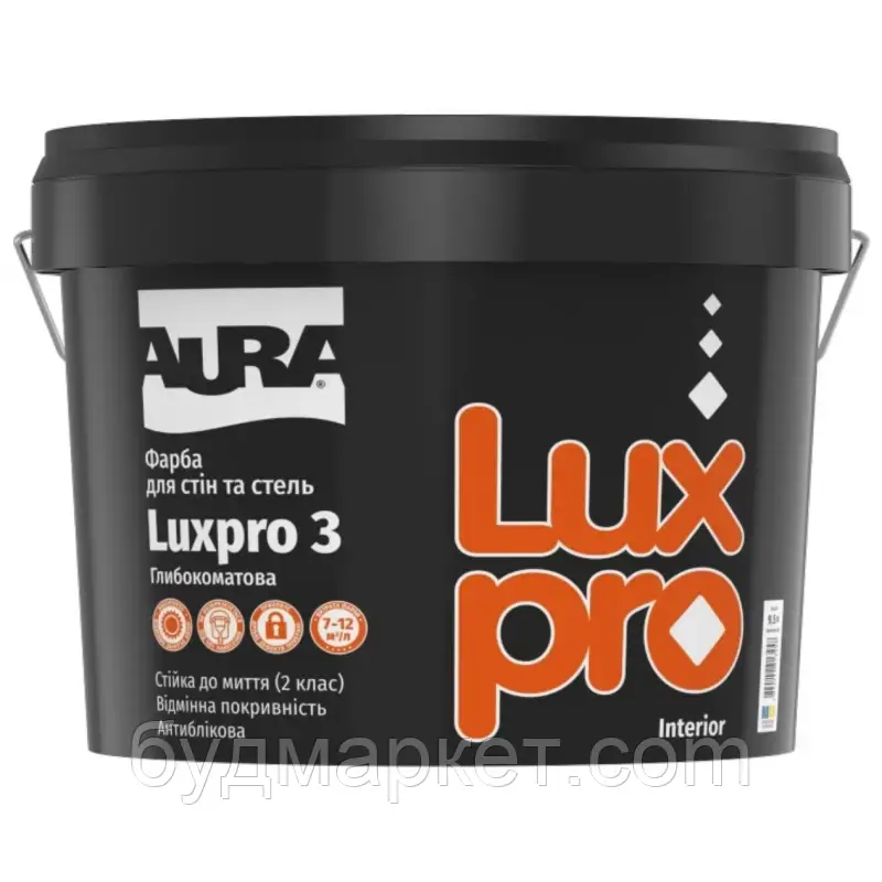 Фарба AURA Luxpro 3 інтер'єрна акрилатна дисперсійна (матова), 4,75 л