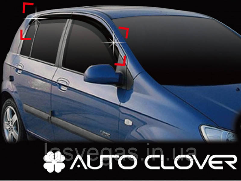 Дефлектори вікон (вітровики) Hyundai Getz 2002-2011 (Autoclover/Корея), фото 1
