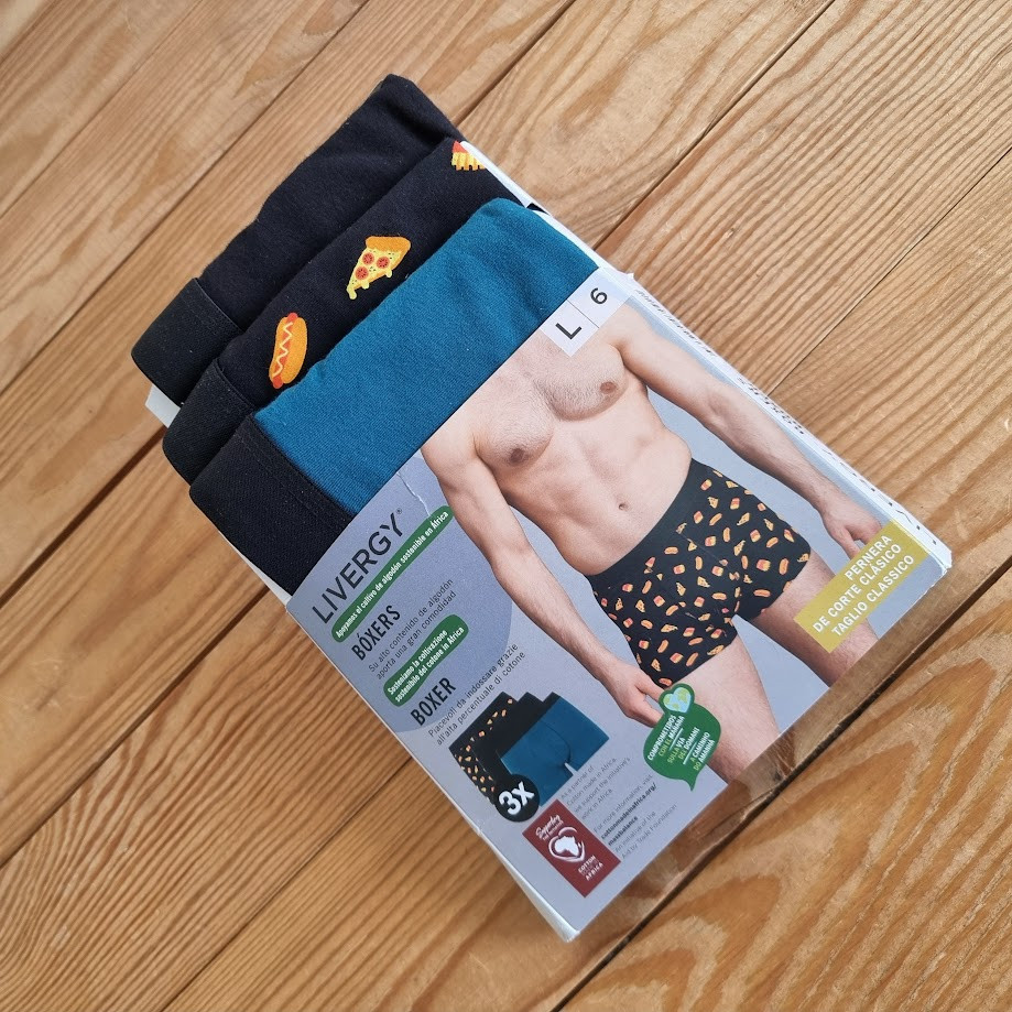 Комплект труси-боксери з 3 штук, розмір L, колір смарагдовий, чорний