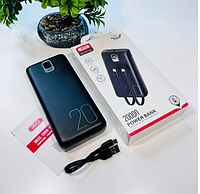 Універсальна мобільна батарея Power Bank XO PR185 20000mAh 2 USB Type-C, Якісний повербанк на 20000 мач PRO