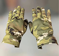 Рукавички зимові пальцеві, Мультикам, розмір L, підкладка фліс, рукавички зимові рукавички тактичні штурмові PRO