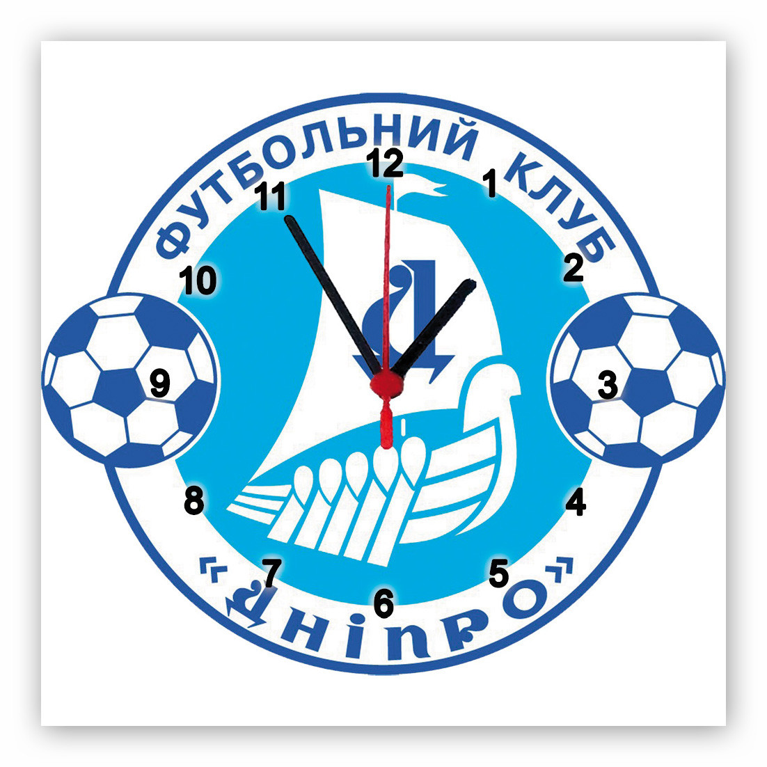 Часы настенные "ФК Дніпро" стеклянные