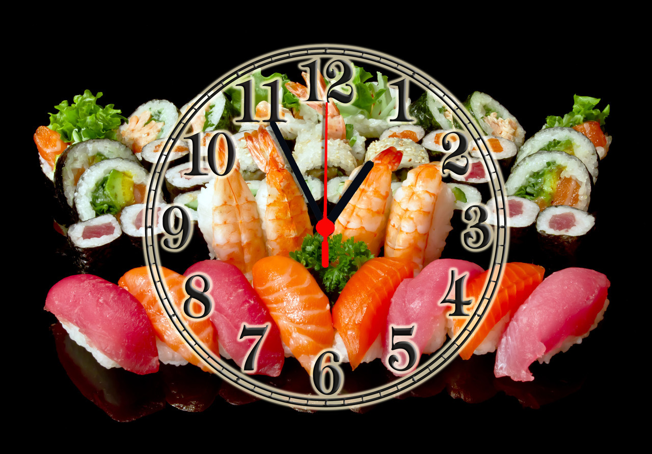 Годинники настінні скляні "Sushi"