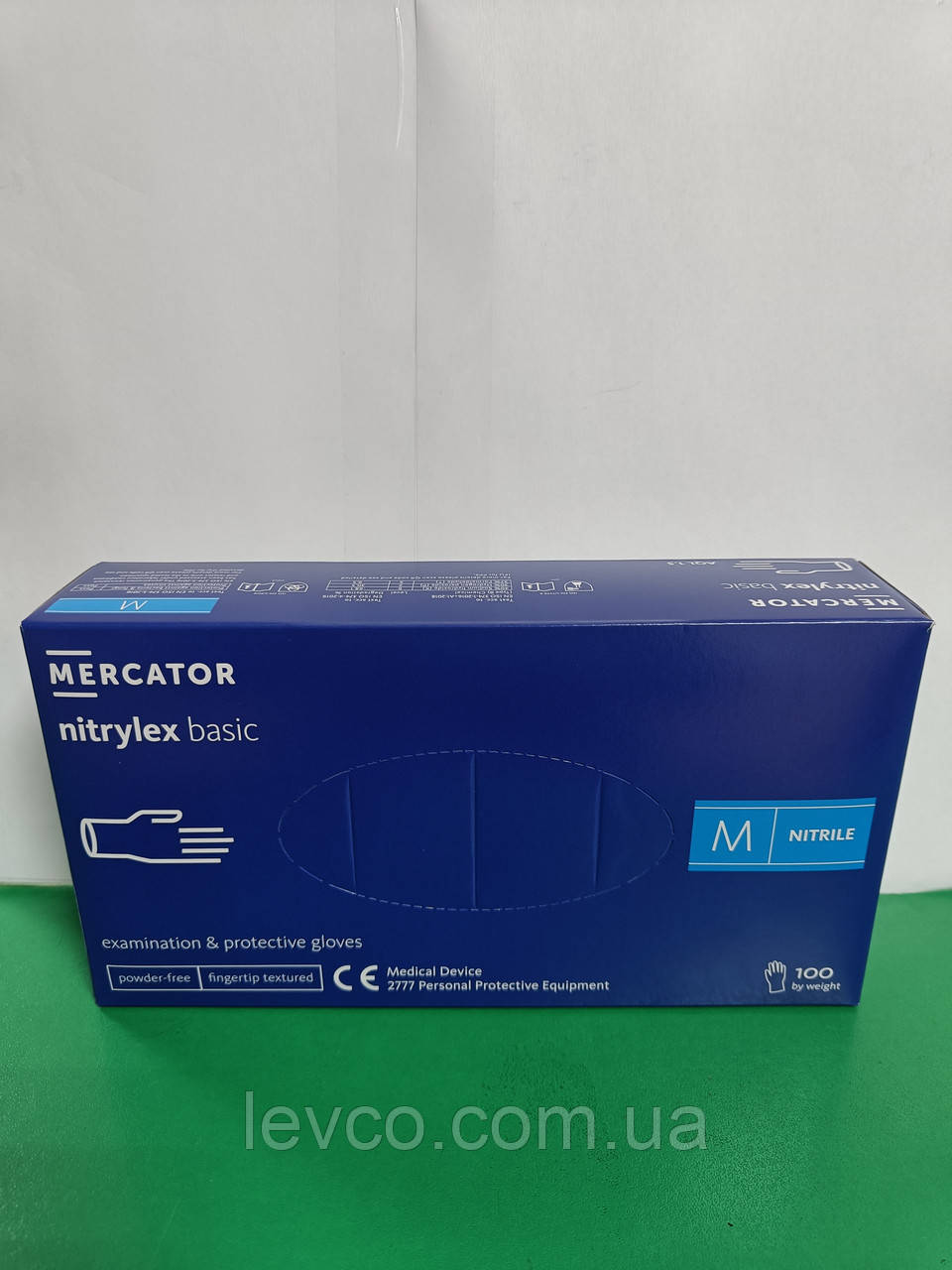 РУКАВИЦІ НІТРИЛОВІ НІТРИЛЕКС ТЕКСТУРОВАНІ BASIC (БЕЙСІК)  50 ПАР 100 ШТ  РОЗМІР М, фото 1