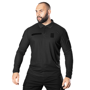 Поло Paladin 2.0 Long CoolPass LT Чорне — формене, з довгим рукавом
