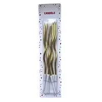 Свічки виті - золото (6 шт)