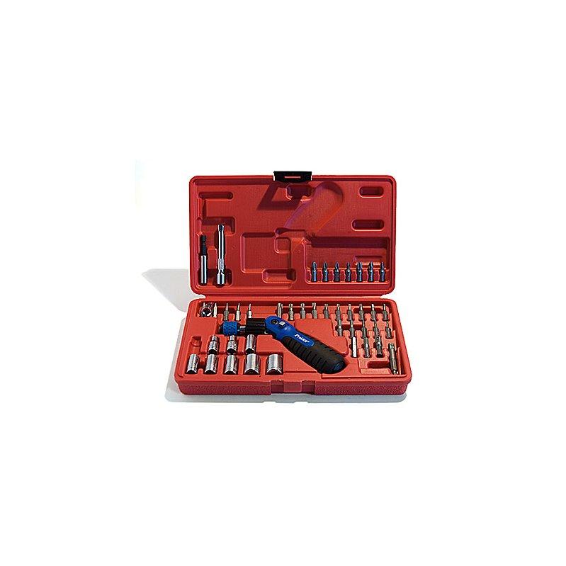 Викрутка-тріскачка Pro'sKit PK-3018B зі змінним кутом нахилу у наборі з насадками
