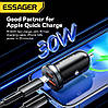 Міні Автомобільний зарядний пристрій Essager (SR-01-P) 30W / Black / Car Charger USB-A Type-C, фото 6