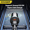 Міні Автомобільний зарядний пристрій Essager (SR-01-P) 30W / Black / Car Charger USB-A Type-C, фото 8