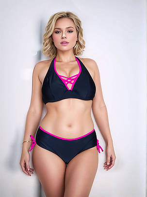 Купальник FUBA 250071 Элла черный-розовый(В НАЛИЧИИ ТОЛЬКО 52 54 56 58 60 УКР р-ры), фото 2