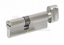 Євроциліндр для міжкімнатних дверей Ricardo Borelli ключ/поворотник перфорований 70мм 35/35Т ZN SN матовий нікель