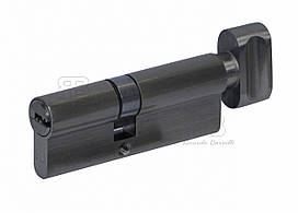 Євроциліндр для міжкімнатних дверей Ricardo Borelli ключ/поворотник перфорований 60мм 30/30Т ZN MB матовий чорний