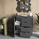 Комод із висувними шухлядами та закритими полицями всередині Сучасні комоди з ДСП у спальню 80 см, фото 3