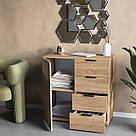 Комод із висувними шухлядами та закритими полицями всередині Сучасні комоди з ДСП у спальню 80 см, фото 4