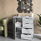 Комод із висувними шухлядами та закритими полицями всередині Сучасні комоди з ДСП у спальню 80 см, фото 6