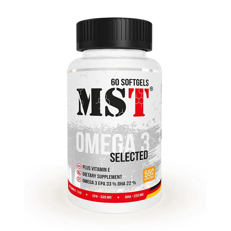 MST®, Omega 3 Selected 55%, Омега 3, 1000 мг, 60 капсул