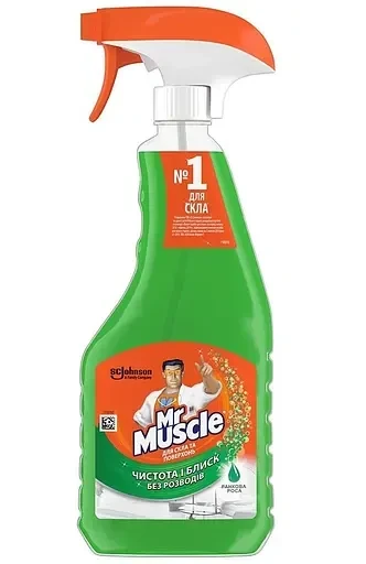 М/з для скла 500мл Містер Мускул "Mr Muscle" з курком зелений