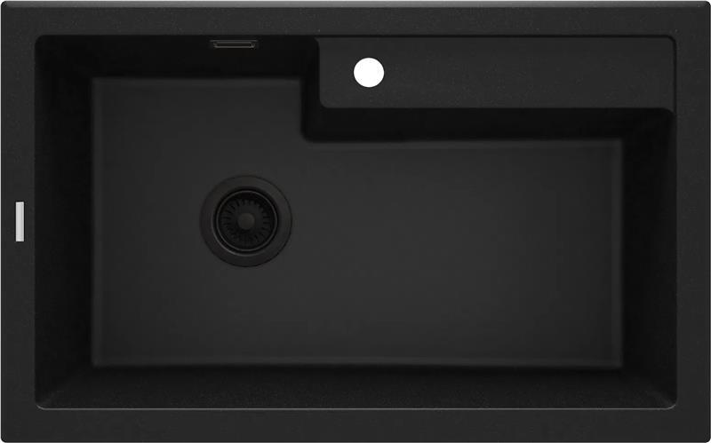 Мийка кухонна Deante Eridan, граніт, прямокутник, без крила, 800х500х214мм, чаша - 1, врізна, графіт металік, ZQE_G10B, фото 1