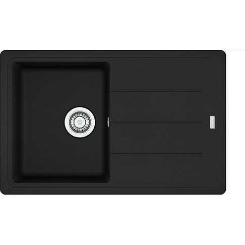 Мийка кухонна Franke Basis, фраграніт, прямокутник, з крилом, 780х500х200мм, чаша - 1, накладна, BFG 611-78, чорний матовий,, фото 1