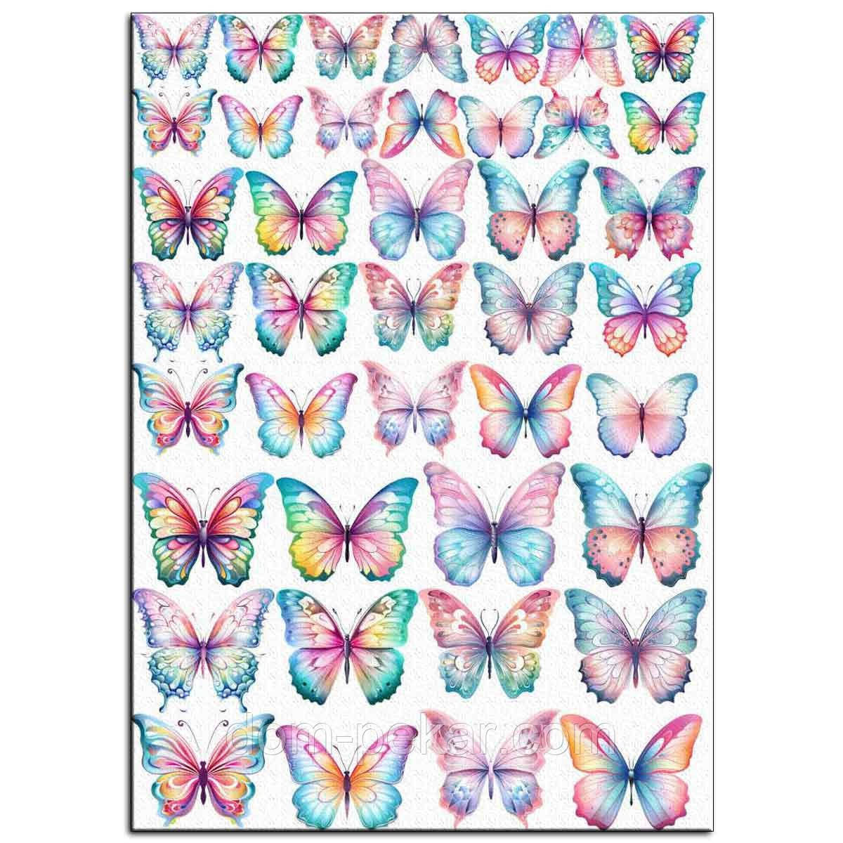 Пастельні метелики вафельна картинка NS