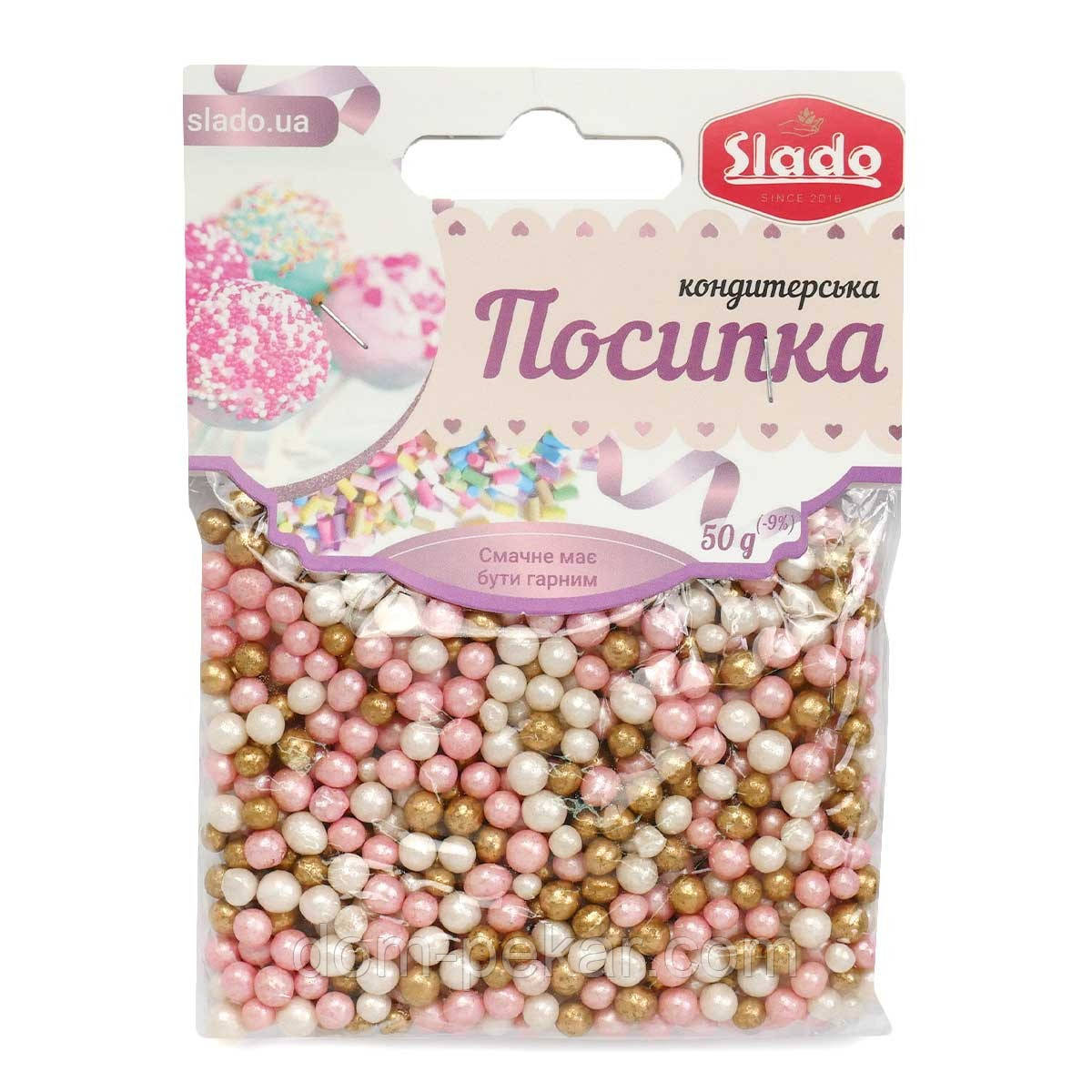 СЛАДО рисові кульки Рожеве Золото Білі 50 г