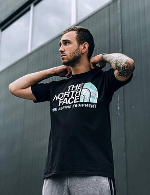 Літня чоловіча футболка The North Face Black чорна футболка бавовна Туреччина лого на грудях принт TNF, фото 1