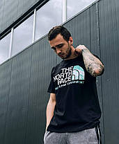 Літня чоловіча футболка The North Face Black чорна футболка бавовна Туреччина лого на грудях принт TNF, фото 5