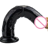 Чорний фалоімітатор на присосці 16 см, Реалістичний фалос дилдо для жінок, Штучний член, Інтимні іграшки, фото 5