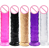 Чорний фалоімітатор на присосці 16 см, Реалістичний фалос дилдо для жінок, Штучний член, Інтимні іграшки, фото 9