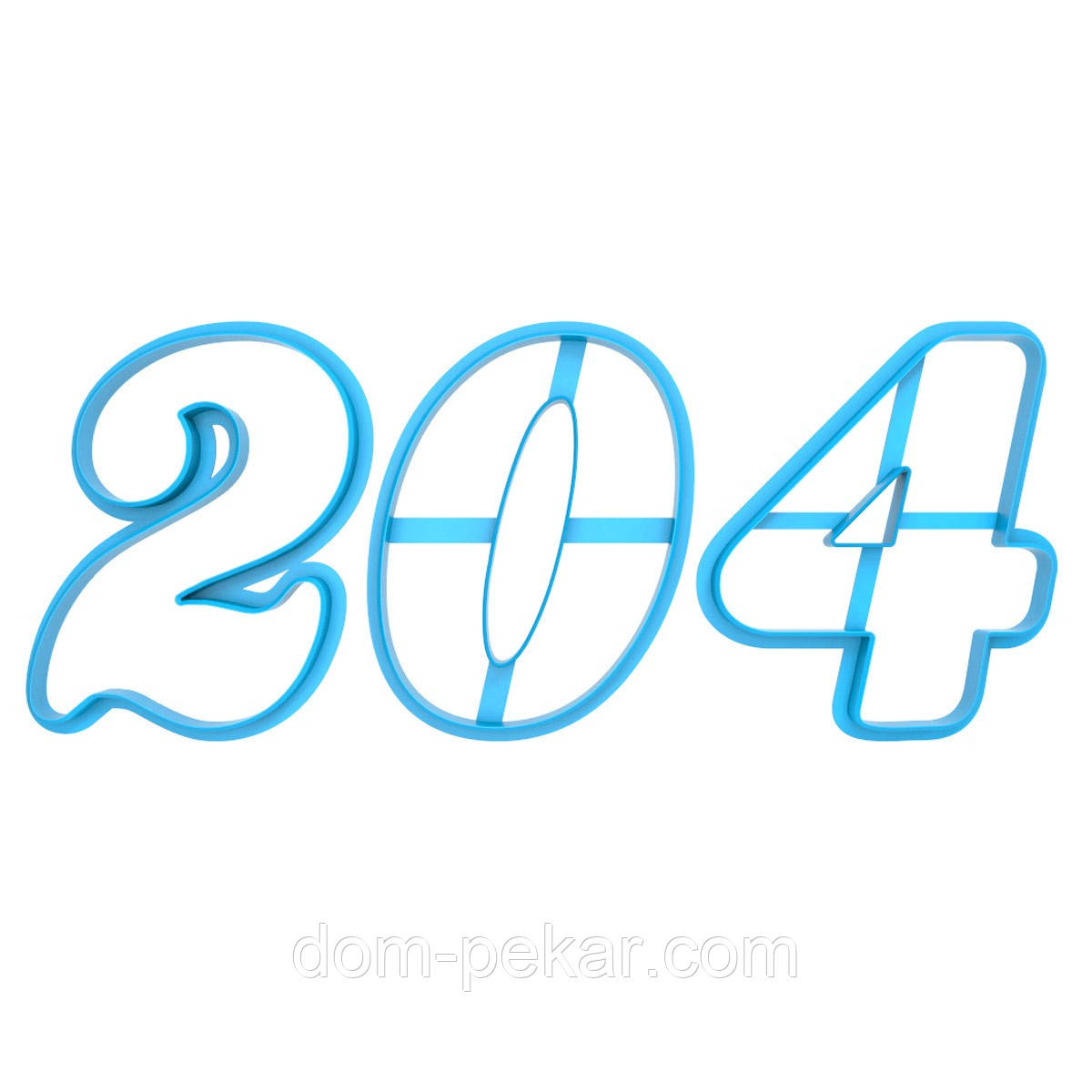 2024 рік вирубка для пряників 10 см (3D)