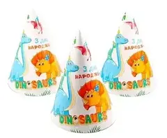 Ковпак святковий з "Динозаврами" для тематичного дня народження