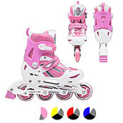 Ролики A 4027 S (31-34) розсувні, 3 кольори, шнурівка + колиска, алюм.рама, колеса ПУ, у сумці,