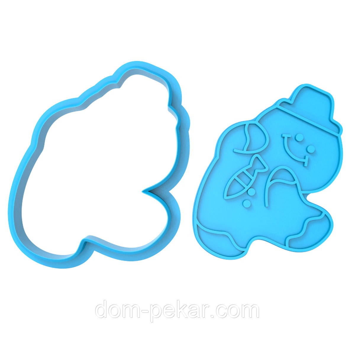 Пряниковий чоловічок вирубка з відбитком для пряників 7*5,7 см (3D)