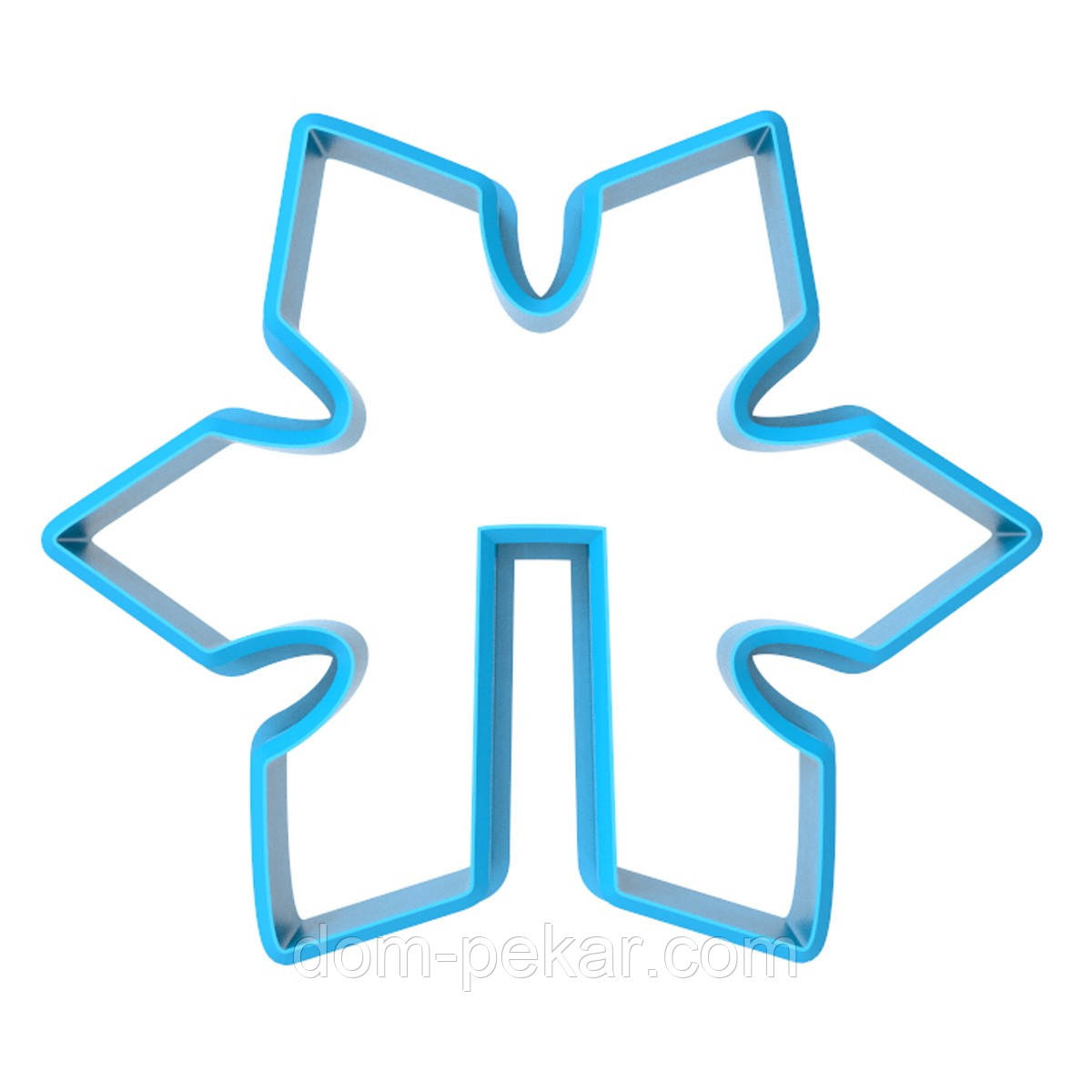 Сніжинка вирубка для пряника на чашку 5,5*6,4 см (3D)